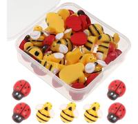 OKUMEYR Breloque Bricolage Petite Figurine D'abeille, Mini Breloque Insecte en Résine, Accessoires Décoratifs Légers pour Coque de Téléphone, Diy, Créatif