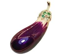 OKUMEYR Broche Épingle de Sûreté en Cuivre Forme Aubergine pour Vêtements Femmes, Facile à Fixer, Accessoire Élégant pour Manteaux et T-shirts, Fête des Mères