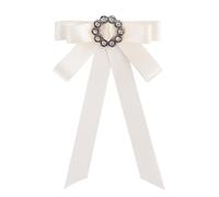 OKUMEYR Broche Noeud Épingle Décorative Tissu Blanc Accessoire Vintage pour Femme
