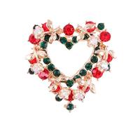 OKUMEYR Broche pour Noël en Alliage et Cristaux, Design Creux de Cœur, Épingle Élégante et Classique pour Fêtes et Mariages