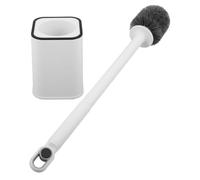 OKUMEYR Brosse de Toilette avec Support, Long Manche, Plastique Blanc