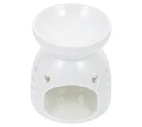OKUMEYR Brûleur de Parfum en Céramique Blanche Design Évidé et Base Stable pour Diffuseur D'huile Essentielle, Décoration Élégante pour Usage Domestique ou Bureau