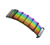 OKUMEYR Câble D'extension ATX 24 Broches RGB Synchronisé pour Pc, Éclairage Argb 5v Compatible Boîtiers ATX/matx, Câble Gainé d'alimentation Arc-en-Ciel, Accessoire Informatique