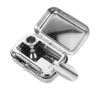OKUMEYR Cendrier Portable Rectangulaire Design Compact et Décoratif en Métal avec Couvercle Coupe-vent pour Camping et Bureau, Usage Cigarette et Cigare