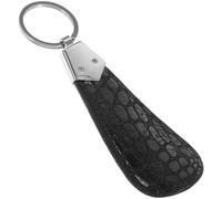 OKUMEYR Chausse-pied avec porte-clés en cuir, mini format portable, pour voyage et bureau, protège la cheville, noir
