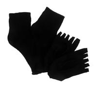 OKUMEYR Chaussettes Anti-uv pour Ongles en Gel Séparateurs D'orteils, Protection Rapide le Bronzage, Tissu Noir Élégant, pour Salons de Beauté et Lampes UV