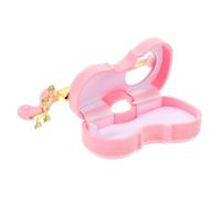 OKUMEYR Coffret à Bijoux Petite Boîte de Violon en Flocage Rose pour Organiser et Protéger Boucles D'oreilles et Colliers Quotidien