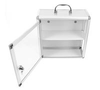 OKUMEYR Coffret Rangement Compartiments Argenté Double à Métal Remède en Mural Robuste Pratique pour Famille Lieux Publics
