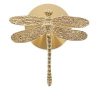 OKUMEYR Crochet Mural sans Perçage en Laiton Doré, Patère Décorative Multifonctionnelle pour Vêtements et Serviettes, Style Européen, Fixation sans Clou ni Vis, Cuisine, Salle de Bain