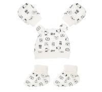 OKUMEYR Ensemble de Bonnet pour Bébé en Coton Blanc, Doux et Anti-griffures, pour -nés en Hiver Froid, 1 Set Confortable et Protecteur