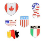 OKUMEYR Épingles Chic en Alliage Drapeaux du Monde, Lot de 6 Pièces, Accessoires de Costumes Uniques pour Décoration et Style Original