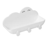OKUMEYR Étagère Murale Forme Nuage en Abs Blanc pour Salle de Bain, Installation Suspendue sans Perçage, Résistant Déformation, pour Rangement Produits de Toilette