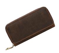 OKUMEYR Étui de Montre en Cuir de Vachette Portable Fermeture Éclair, Protecteur et Facile à Transporter, pour Rangement de Montres en Voyage Domicile
