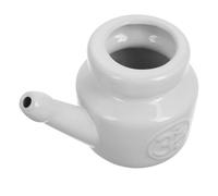 OKUMEYR Flacon de Rinçage Nasal en Céramique 350 Ml Blanc Pot Nettoyeur de Sinus pour Adultes Appareil de Rinçage Nasal Doux et Réutilisable pour Yoga et Nettoyage Quotidien