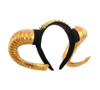 OKUMEYR Halloween Cosplay Headband avec Cornes de Mouton et Bouc Dorées Accessoire Gothique pour Costume de Bandeau Animal pour Fête et Soirée Thématique
