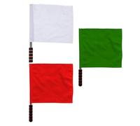 OKUMEYR Kit de 3 Drapeaux de Signalisation Manuelle pour Arbitre en Compétition D'athlétisme, Acier Inoxydable et Tissu, Léger et Portable pour Événements Sportifs Scolaires