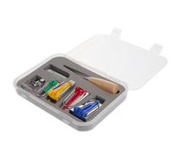OKUMEYR Kit de Fabrication de Ruban Biais en Plastique Alène et Épingles pour Couture, Boîte Complète pour Plier et Créer des Biais, pour Travaux de Matelassage