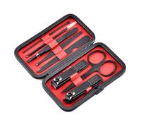 OKUMEYR Kit de Manucure Professionnel Ciseaux Cuticules et Coupe-ongles Noir en Acier Inoxydable 8 Pièces pour Femme Usage Maison