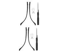 OKUMEYR Kit de Réparation 4pcs Branches de Lunettes Universelles en Tr90 Noires avec Plaquettes de Nez Accessoires Résistants la Déformation pour Lunettes