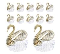 OKUMEYR Lot de 12 Boîtes à Bonbons Mariage en Plastique Transparent en Forme de Canard Contenant à Dragées pour Présents Invités Couleur Dorée Petit Sucrier Décoratif pour Shower et