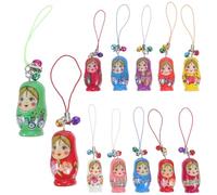 OKUMEYR Lot de 12 Porte-clés Poupées Gigognes Colorés, Dragonnes en Nylon Multifonctions pour Téléphone Portable, Clés et Appareil Photo, Accessoires Décoratifs Couleur Aléatoire