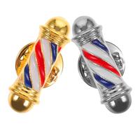 OKUMEYR Lot de 2 Broches Décoratives en Alliage, Épingles à Broche Petite Taille, Motifs Poteau de Barbier, Couleurs Or et Argenté, Accessoires Mode pour Vêtements et Pulls, Présent Fête,