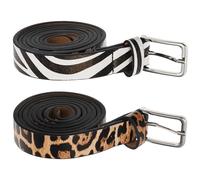 OKUMEYR Lot de 2 Ceintures en Simili Cuir Léopard pour Femme Boucle Carrée, Style Chic et Simple, pour Décoration de Rue et Usage Quotidien