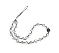 OKUMEYR Lot de 2 Dragonnes Téléphone Portable Anti-perte en Perles de Cristal, Cordon Suspendre Téléphone, Décoration Style Européen pour Bureau et Voyage, Gris Foncé, Style Punk, Unisexe