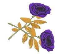 OKUMEYR Lot de 2 Écussons Thermocollants Brodés de Rose Paillettes et Perles, Couleur Violet, Patchs Bohèmes pour Vêtements et Accessoires Couture, Décoration Robe et Paquet