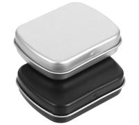 OKUMEYR Lot de 2 Mini Palettes de Voyage en Métal avec 24 Compartiments Boîtes à Aquarelle Portables Noir et Argenté Palette de Peinture Aquarelle Vide pour Artistes Itinérants