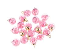 OKUMEYR Lot de 20 Perles en Verre Rose 16mm de Globe et Étoile pour Création de Bijoux Diy, Accessoires Pratiques pour Pendentifs et Breloques