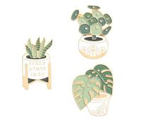 OKUMEYR Lot de 3 Broches Décoratives en Alliage Plantes Succulentes pour Vestes, Paquet à Dos, Bals et Cérémonies