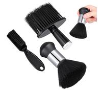 OKUMEYR Lot de 3 Brosses Noires Cou en Plastique, Portables et Efficaces pour Balayer les Cheveux, pour Salon et Barbier
