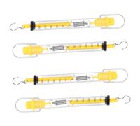 OKUMEYR Lot De 4 Balances à Ressort Tubulaires En Plastique Transparent 2,5 Kg Crochets En s Et Anneaux Suspendre, Dynamomètres Pour Mesures De Force Et Expériences Physiques