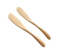 OKUMEYR Lot De 4 Couteaux à Beurre En Bois Naturels 13 Cm Surface Lisse Épandeur De Confiture Et Crème Pour Restaurant, La Cuisine, Service à Table
