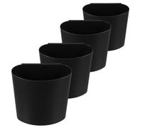 OKUMEYR Lot de 4 Paniers Suspendus Noirs en Plastique Robuste, Panier de Rangement Compact pour Chariot de Salon, Boîte Suspendue Pratique pour Maison, Boutique et Organisation
