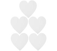 OKUMEYR Lot de 5 Toiles en Coton Blanc Forme Cœur pour Peinture à L'huile, Panneaux Épais Stables et Faciles à Ranger, pour Études Rapides et Fournitures de Dessin