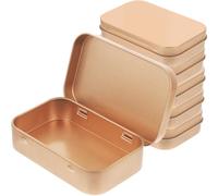 OKUMEYR Lot de 6 Boîtes Rectangulaires en Tôle avec Couvercle Charnière, Boîtes Légères Décoratives pour Rangement de Snacks et Présents Lors de Fêtes