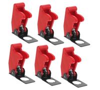 OKUMEYR Lot De 6 Caches De Protection Antipoussière Et Étanches Pour Interrupteur à Bascule 12 Mm, Couverture Rouge, Matériau Fer Et Plastique, Protection Industrielle Et Domestique