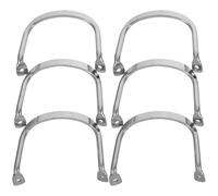 OKUMEYR Lot de 6 Set de Set de Poignées Amovibles de Casserole en Acier Inoxydable Argenté Design Ergonomique et Bords Arrondis pour Poêles et Marmites Universelles Cuisine