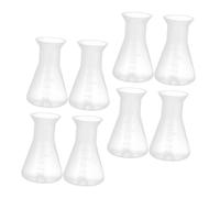 OKUMEYR Lot De 8 Béchers De Laboratoire Flacons Erlenmeyer Coniques De 50 Ml En Plastique Gradués À Col Étroit Sans Couvercle Pour Expériences De Chimie