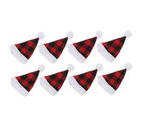 OKUMEYR Lot De 8 Mini Chapeaux De Noël Décorations De Bouteille De Vin du Père Noël Accessoires Décoratifs De Noël pour Fête