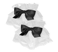 OKUMEYR Manchettes en Dentelle Noire pour Poignet Style Lolita Chic, Confortables et Polyvalentes, Accessoires pour Fêtes de Thé et Bals