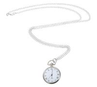 OKUMEYR Montre de Poche à Chaîne en Alliage, Pendentif Décoratif Argenté | Verre Visible, Style Simple et Casual, Format Pratique à Transporter, Affichage Romain