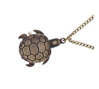 OKUMEYR Montre de Poche Rétro Tortue Alliage Quartz avec Chaîne Cadeau Original pour Étudiants et Amateurs Design Créatif