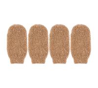 OKUMEYR Moufles de Gommage Corporel en Lin, Lot de 4, pour Pieds et Dos, Nettoyage, pour Camping et Séjour à L’hôtel