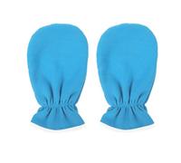 OKUMEYR Moufles Exfoliants Réutilisables pour Mains en Polyester et Flanelle Bleu, Conservation Thermique pour Soins Spa Professionnels ou Usage Quotidien