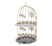 OKUMEYR Organisateur de Maquillage Stable et Gain de Place à 2 Niveaux en Fer Support de Rangement Vintage de Cage à Oiseaux pour Coins D'appartement et Coiffeuse