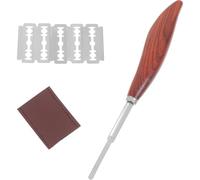 OKUMEYR Outil Acier Inoxydable 304 avec Manche en Bois, Facile à Utiliser Ranger, pour Scarification de Pâte, Livré avec Lames de Rechange et Housse Pu