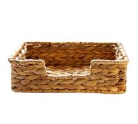 OKUMEYR Panier Décoratif en Paille Tressée Structure en Métal, Panier Multifonction pour Rangement sur Bureau ou Coiffeuse, Contenant Pratique et Ornement de Maison